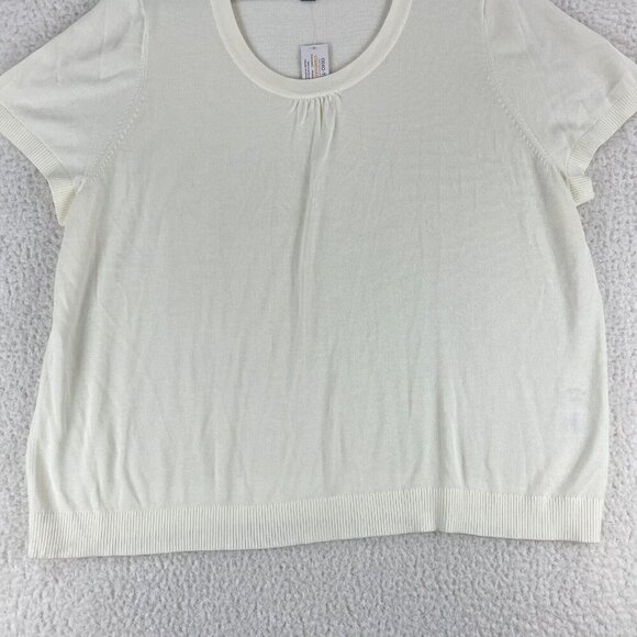 Lands' End Outfitters Ivory Short Sleeve Knit Shirt Womens Pullover Size 4X - Picture 7 of 16